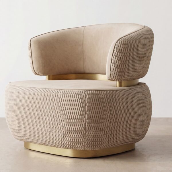 Kolkata Braided Velvet 1 Seater Sofa