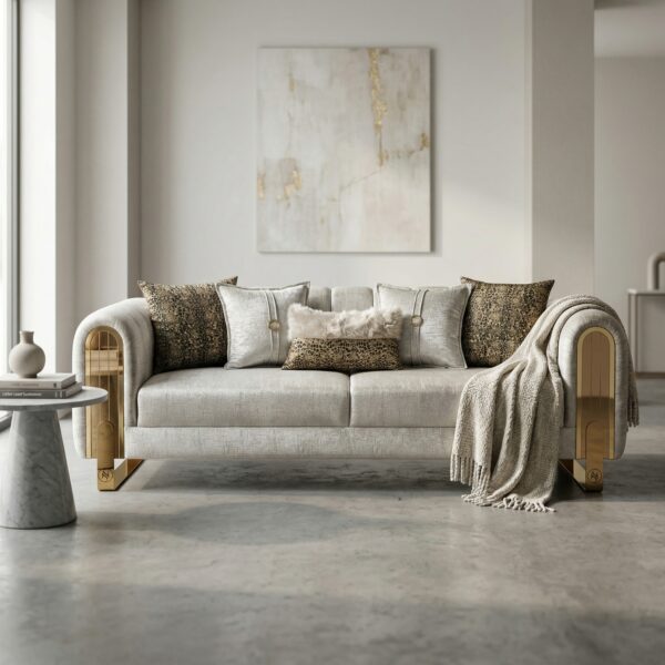 Milan Velvet Modern 3 Seater Sofa
