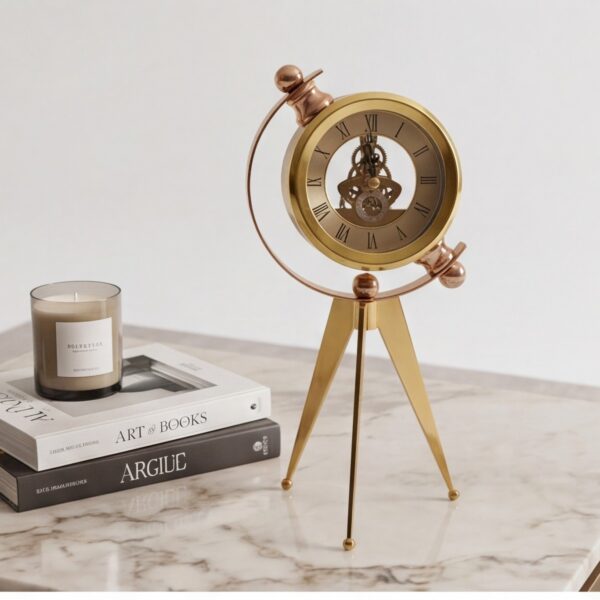 ANTIQUE TRIPOD CLOCK DECOR ORNAMENT